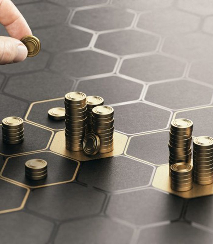 Coins arranged on hexagonal grid