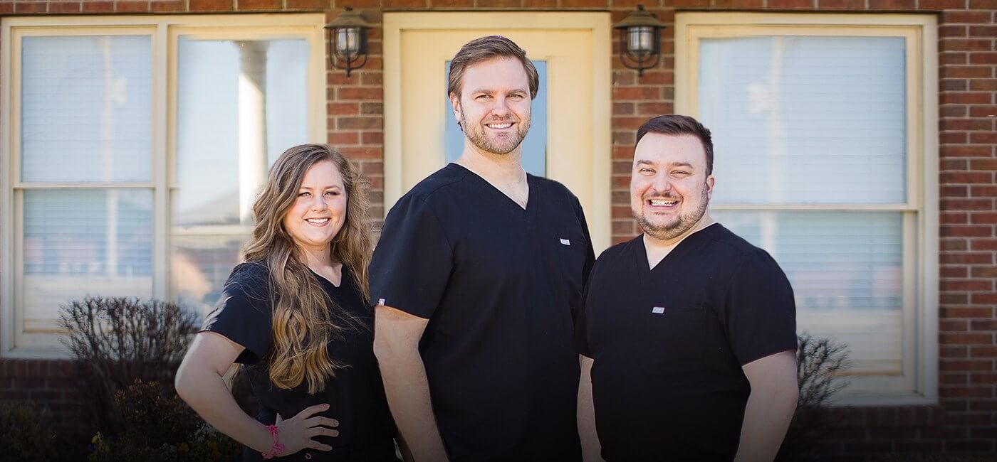 Jonesboro dentist and two team members at Shane Smith D D S